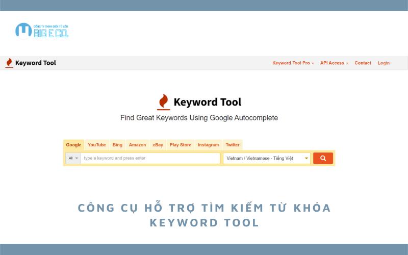Công cụ hỗ trợ tìm kiếm từ khóa Keyword Tool